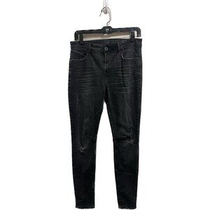 RTA GREY/BLACK JEANS COTTON/SPANDEX DISTRESSED SKINNY GRUNGE QUIET LUXURY CASUAL